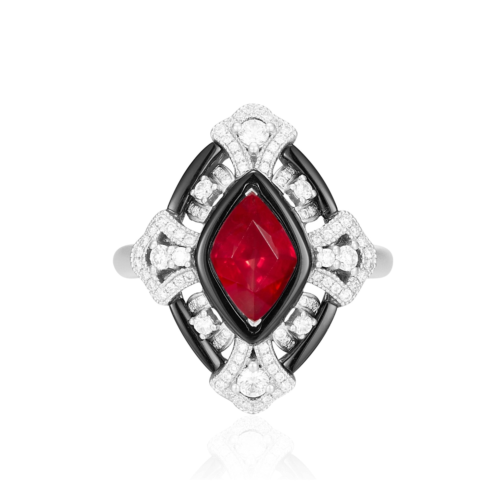 Deco Revival Collection Ring Ruby 18K - Twinkle Moon Jewelery