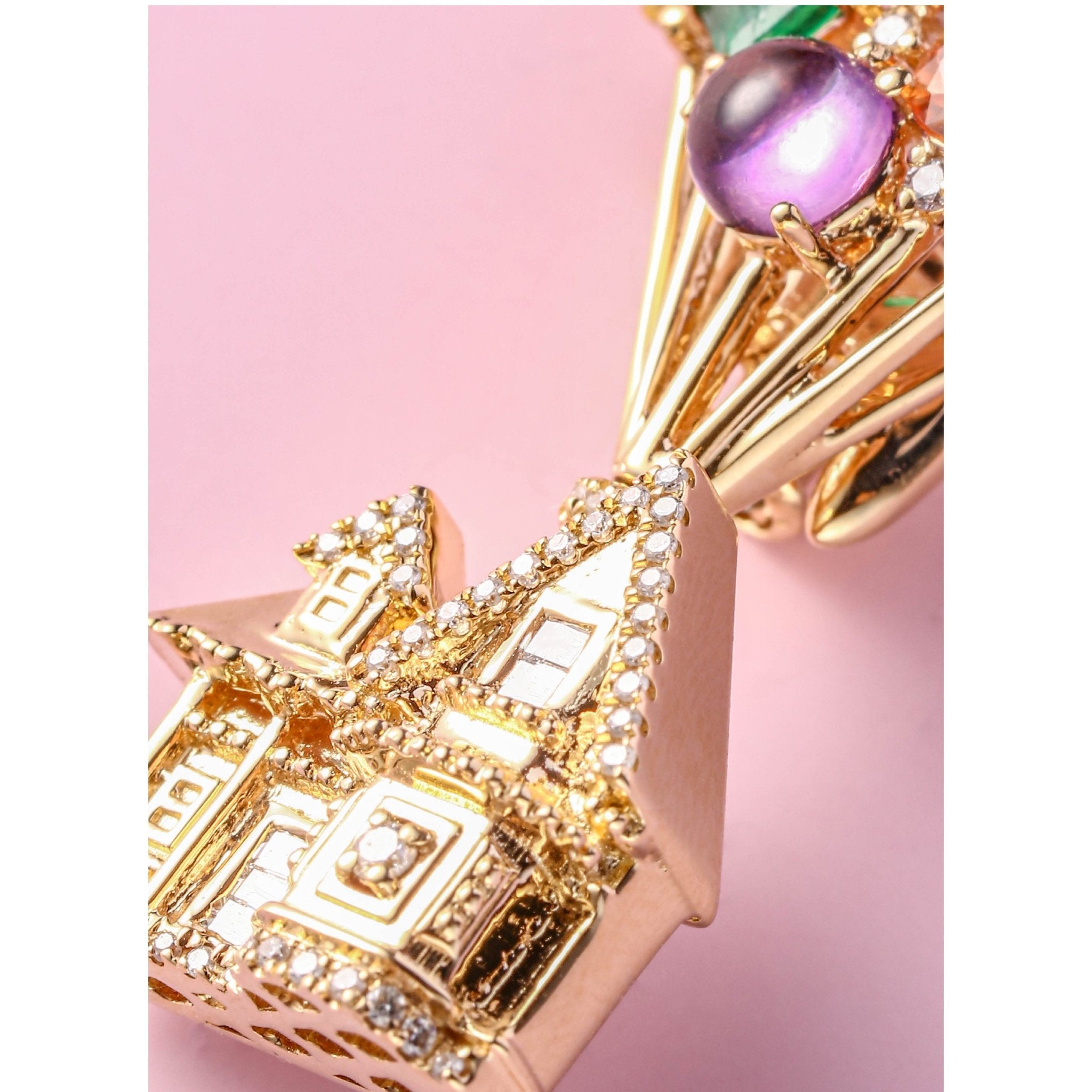 Vintage Elegance Collection Brooch Color Sapphire 18K - Twinkle Moon Jewelery