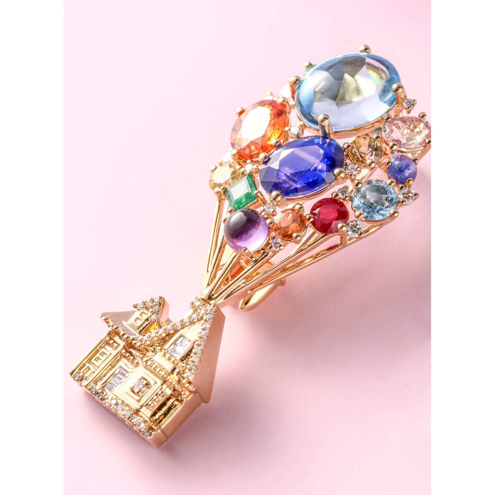 Vintage Elegance Collection Brooch Color Sapphire 18K - Twinkle Moon Jewelery