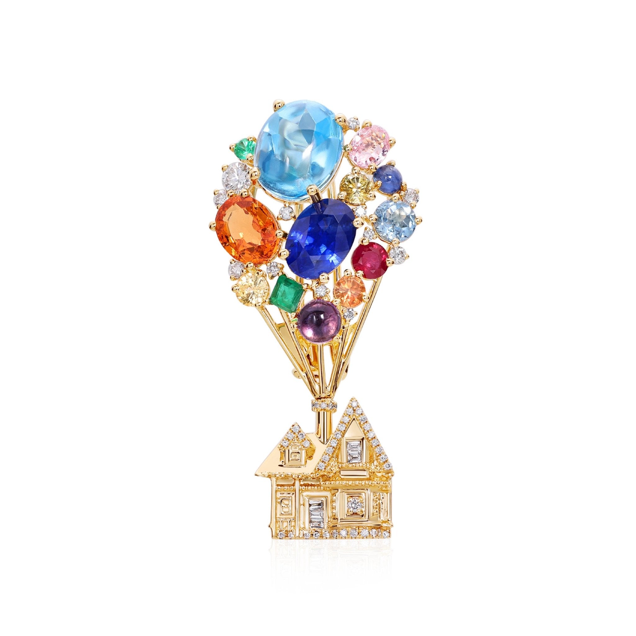Vintage Elegance Collection Brooch Color Sapphire 18K - Twinkle Moon Jewelery