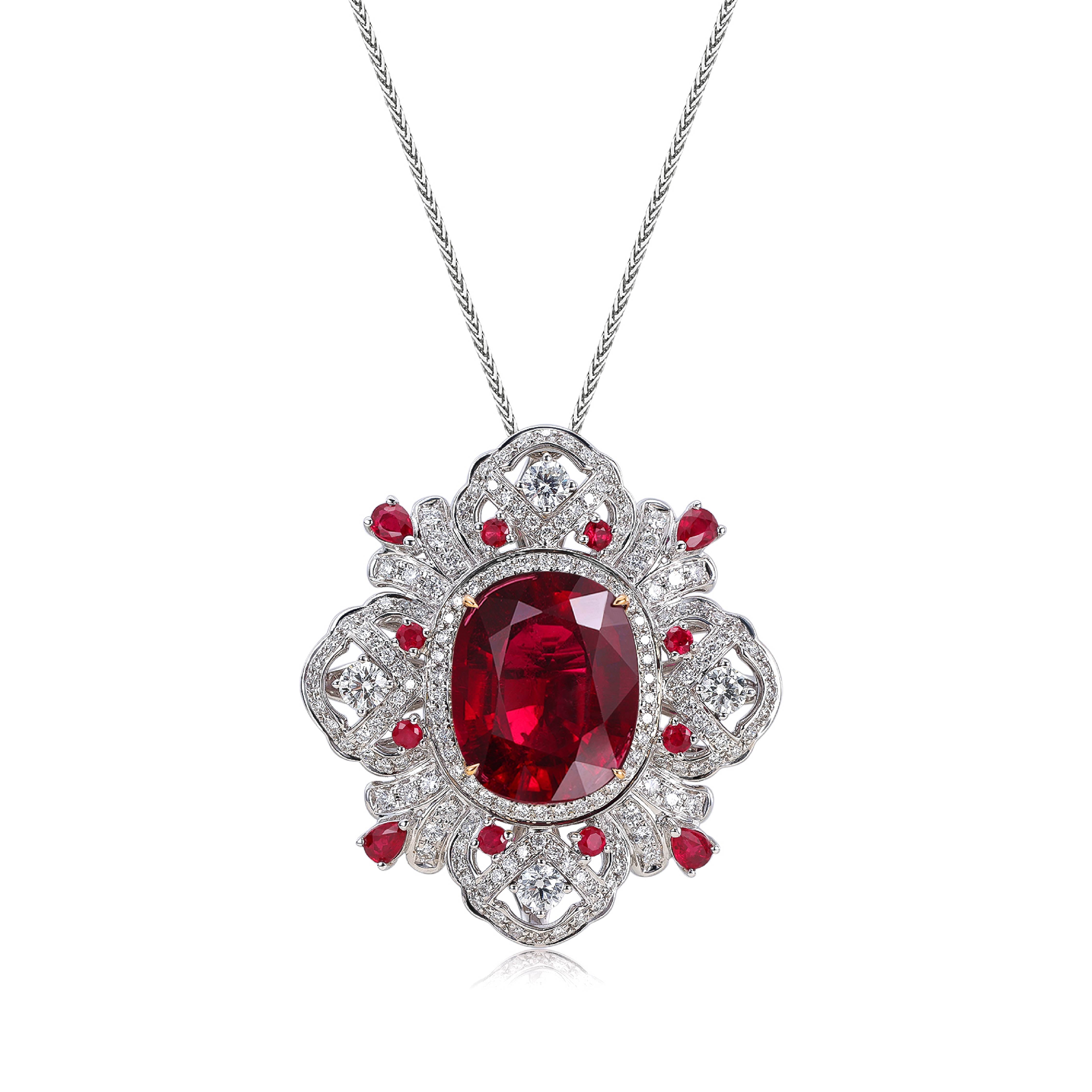 Vintage Elegant Collection Pendant Tourmaline 18K