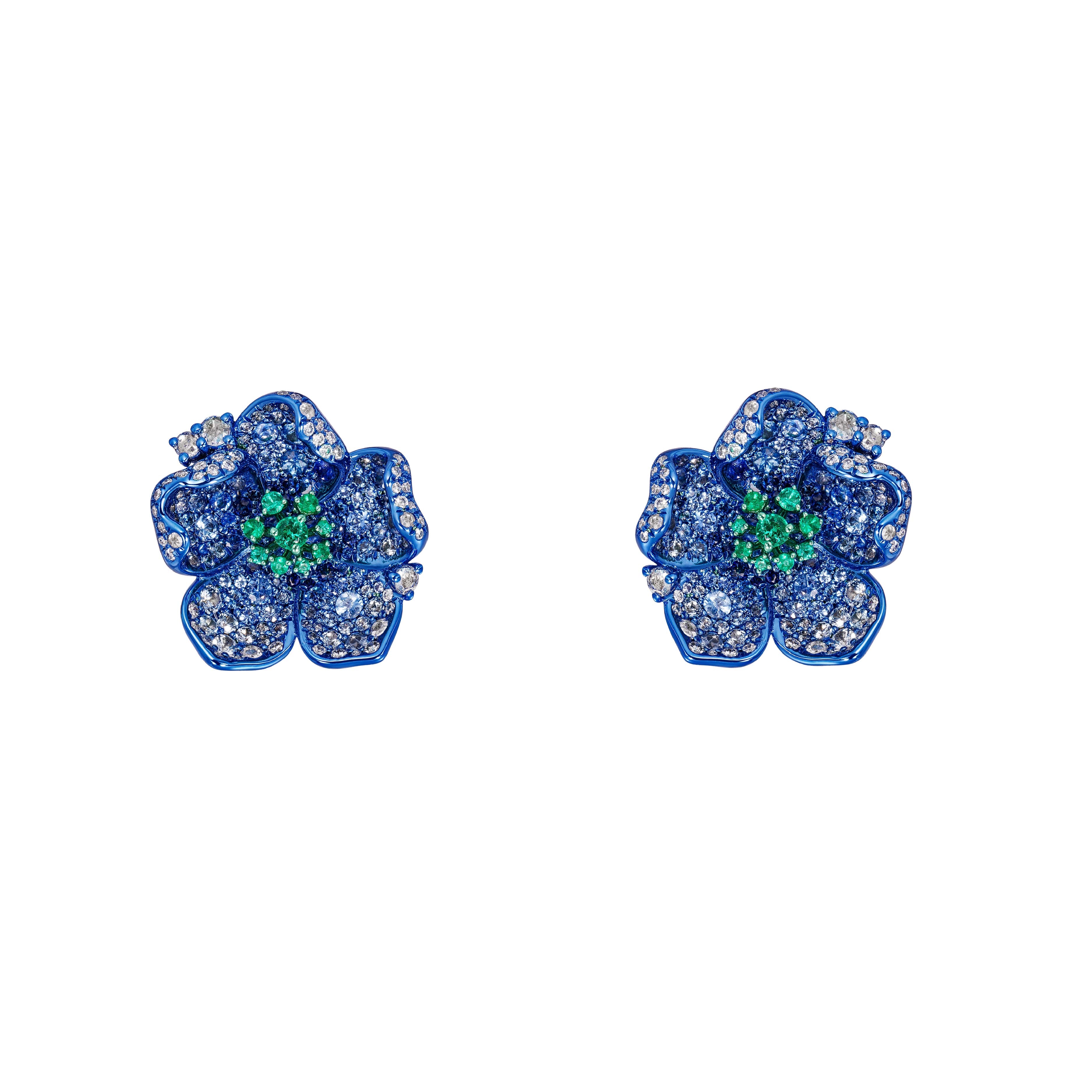 Garden Collection Earring Sapphire Emerald 18K