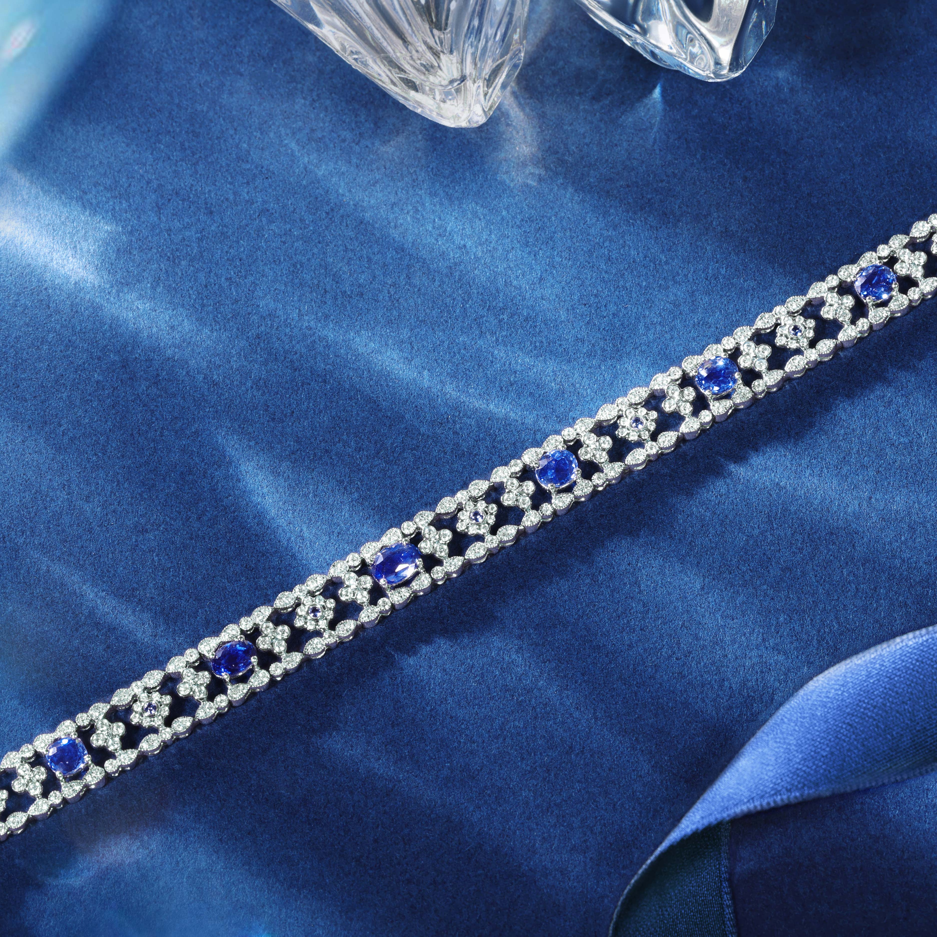 Vintage Elegant Collection Bracelet Sapphire 18K