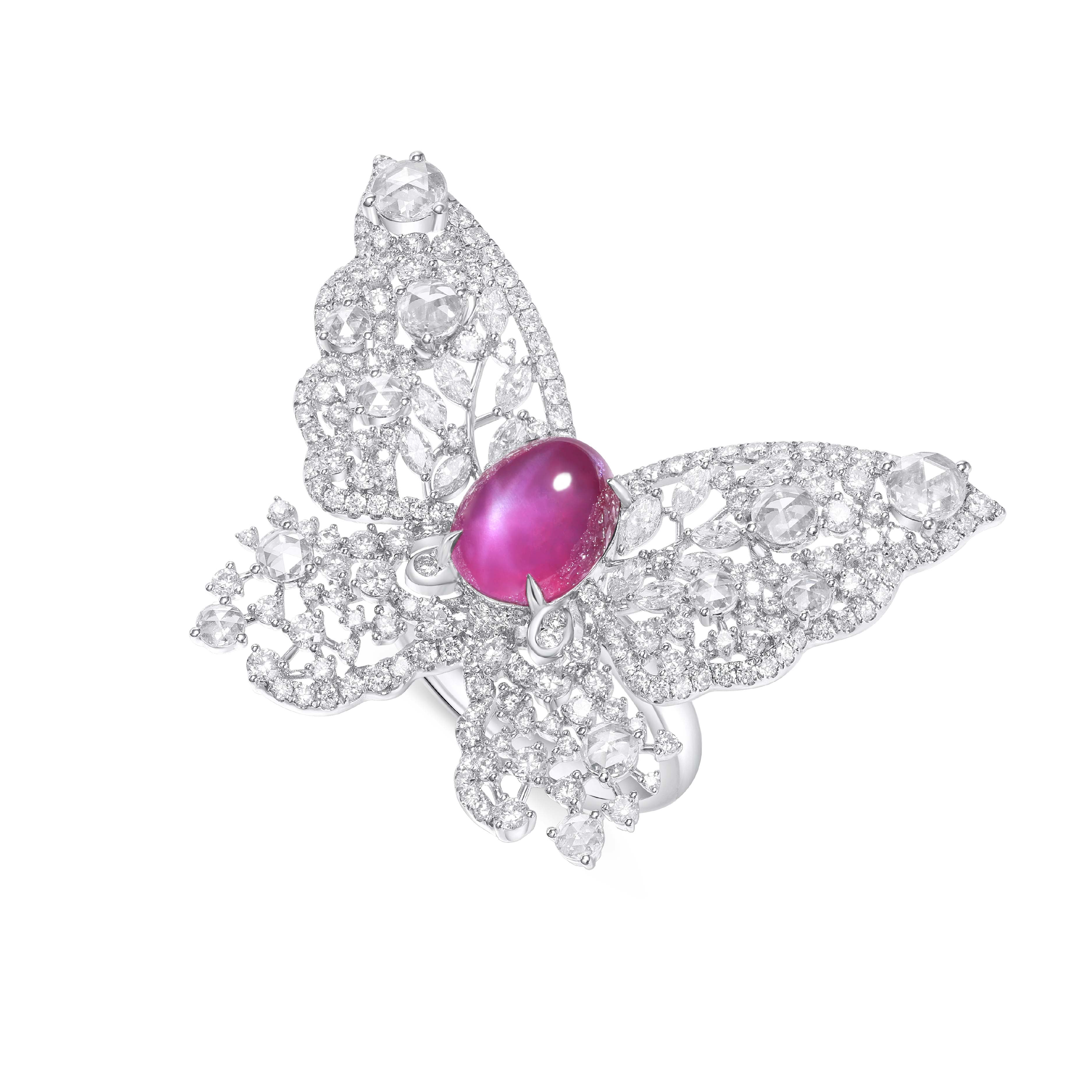 Natural Journey Collection Brooch Starlight Ruby 18K