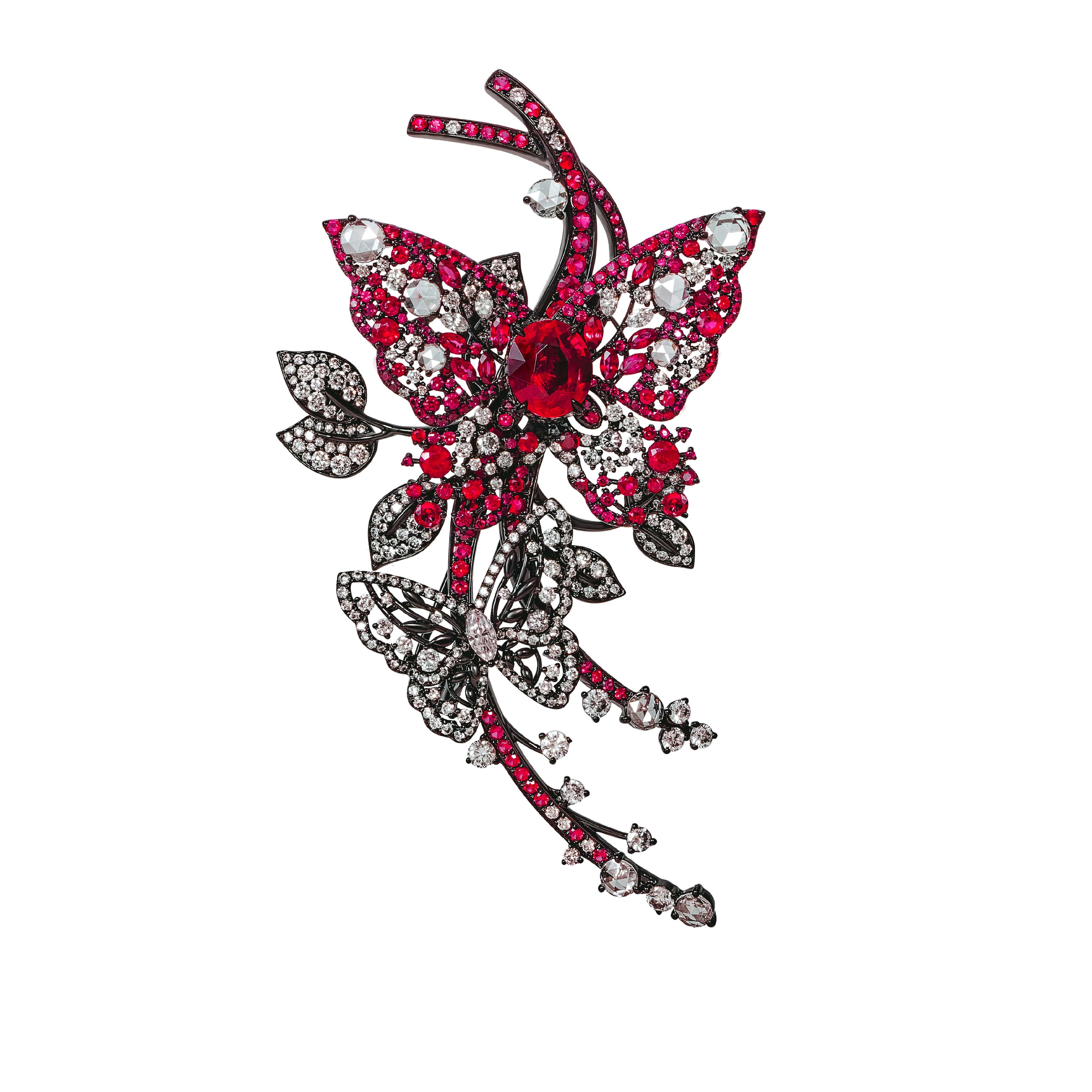 Natural Journey Collection Brooch Ruby 18K