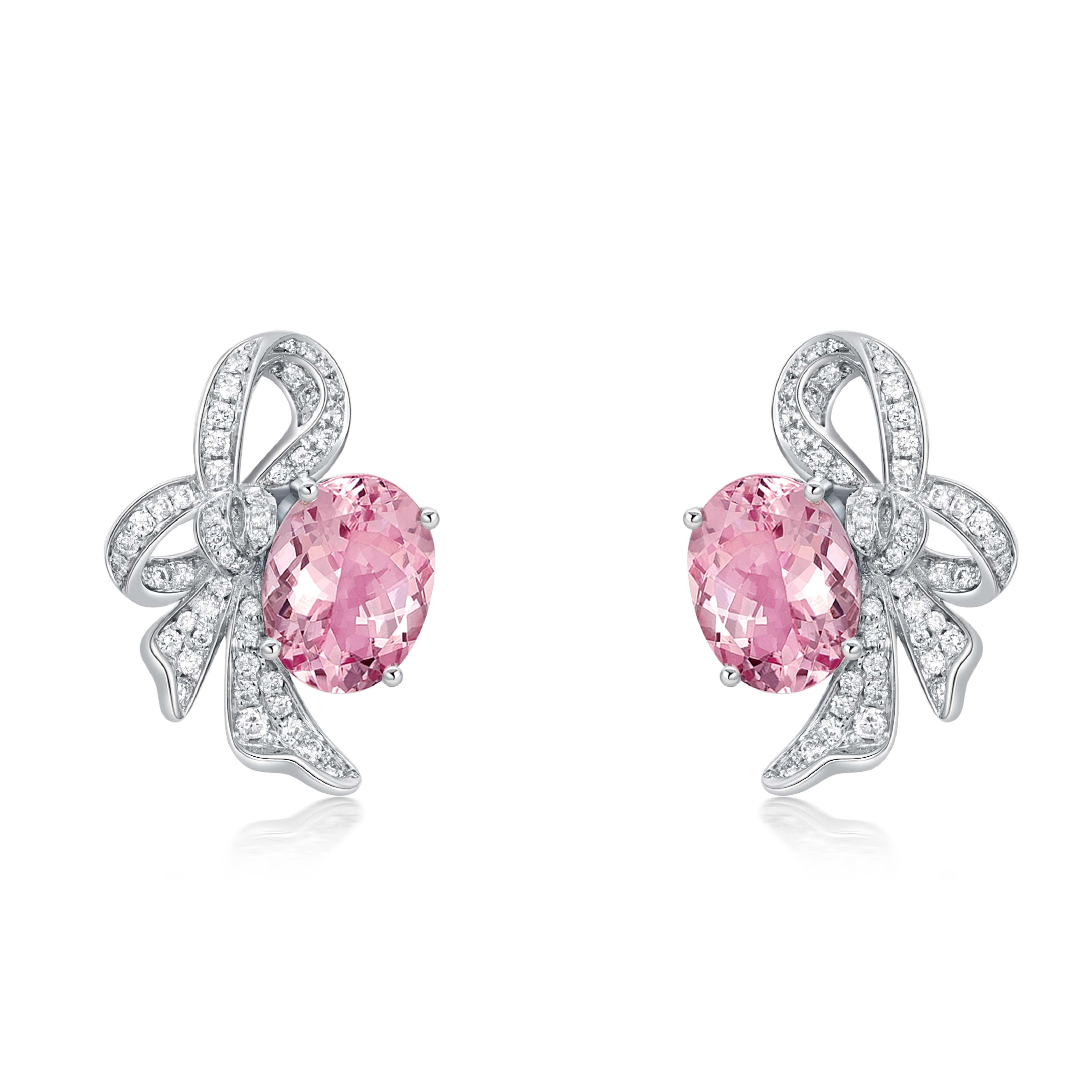 Ribbon Elegance Collection Earring Pink Sapphire 18K