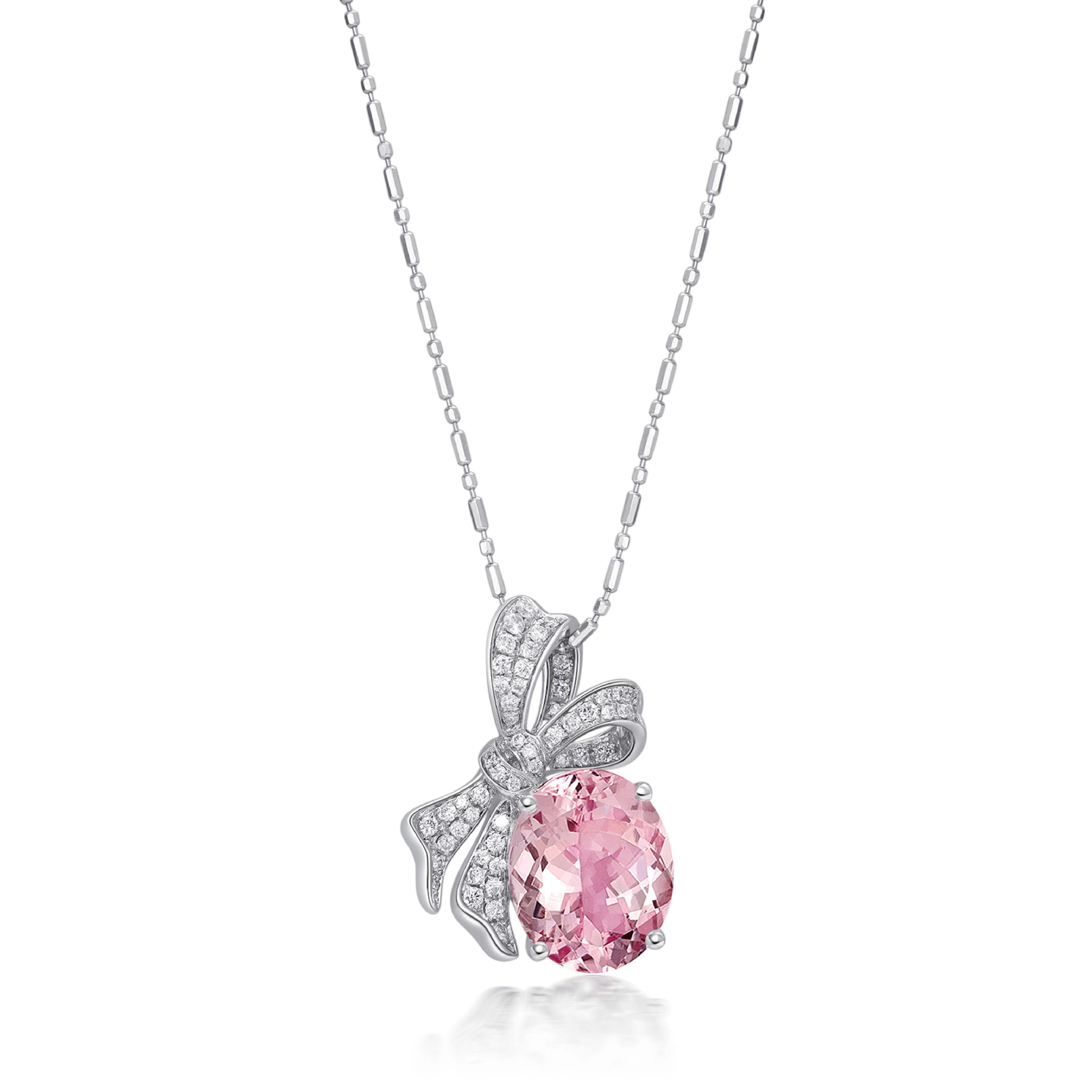 Ribbon Elegance Collection Necklace Pink Sapphire 18K