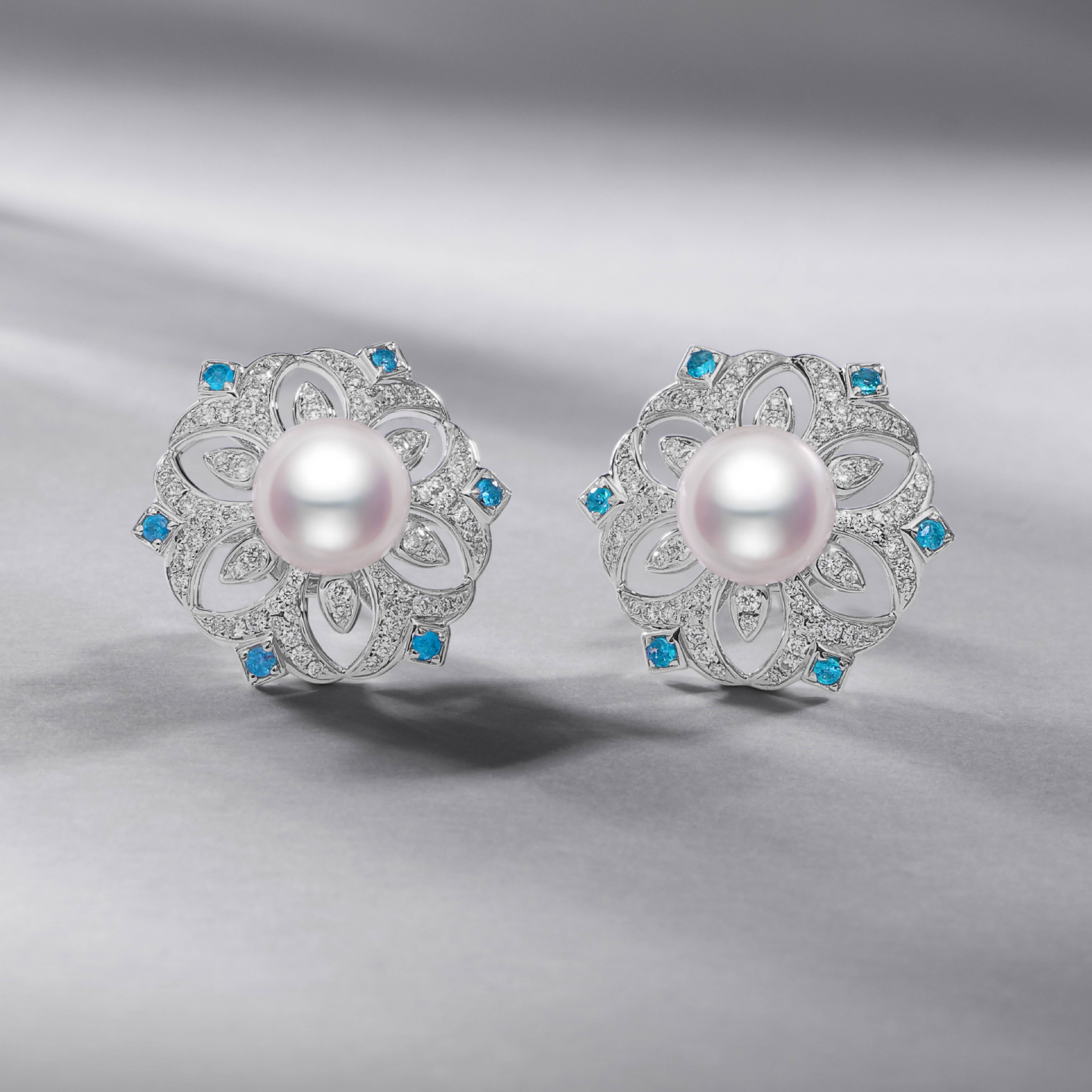 Snowy Serenity Collection Earring Pearl Paraiba 18K