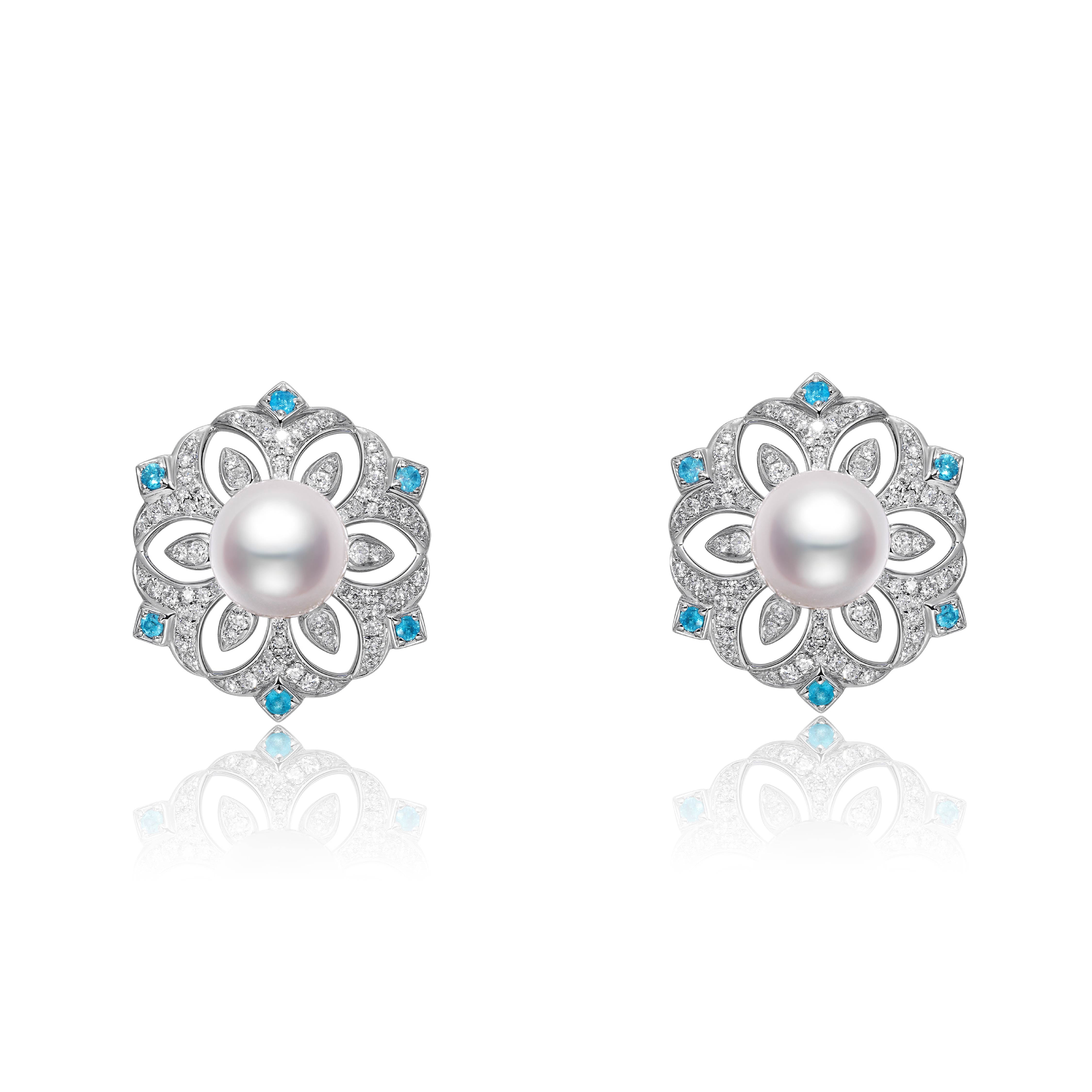 Snowy Serenity Collection Earring Pearl Paraiba 18K