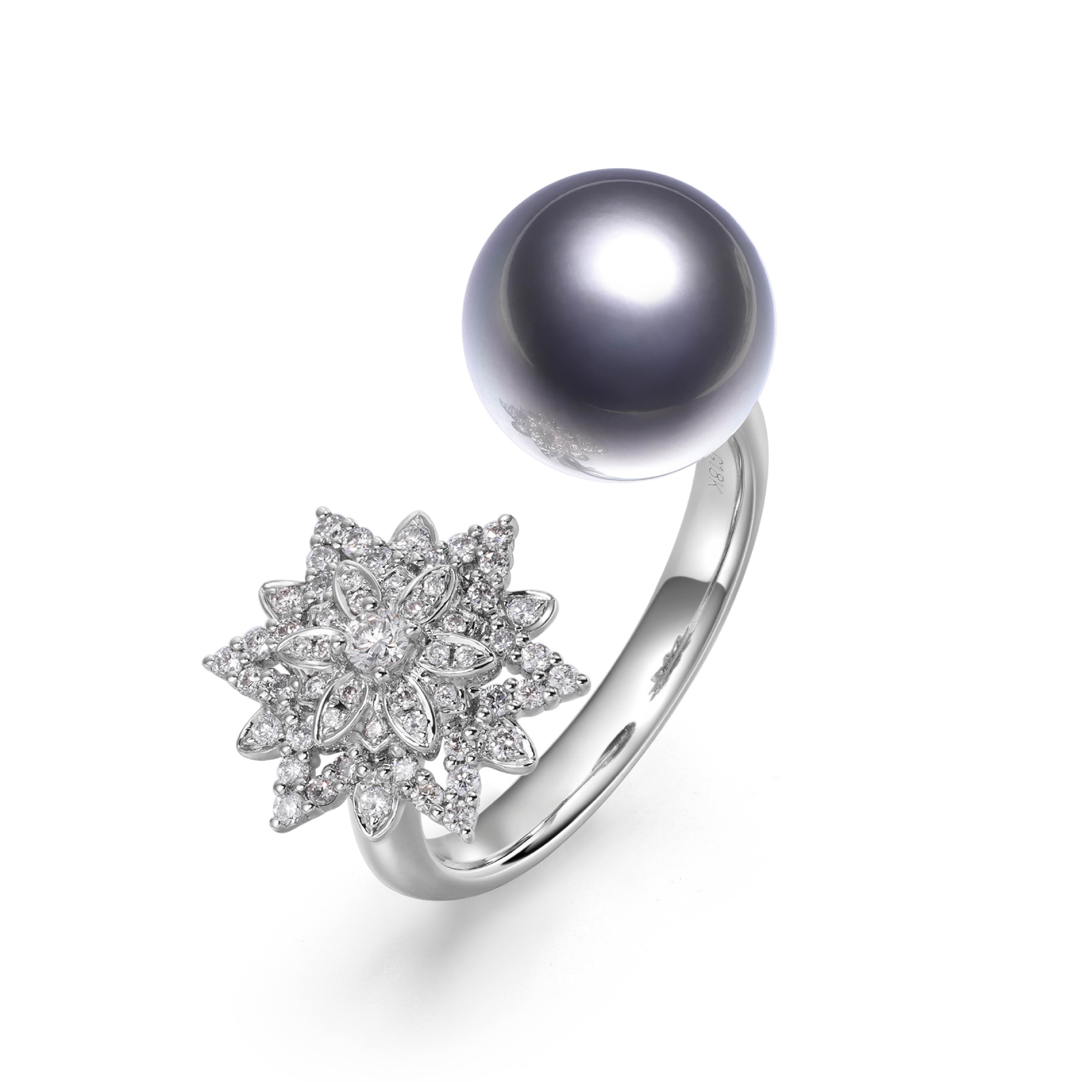 Snowy Serenity Collection Ring Pearl 18K