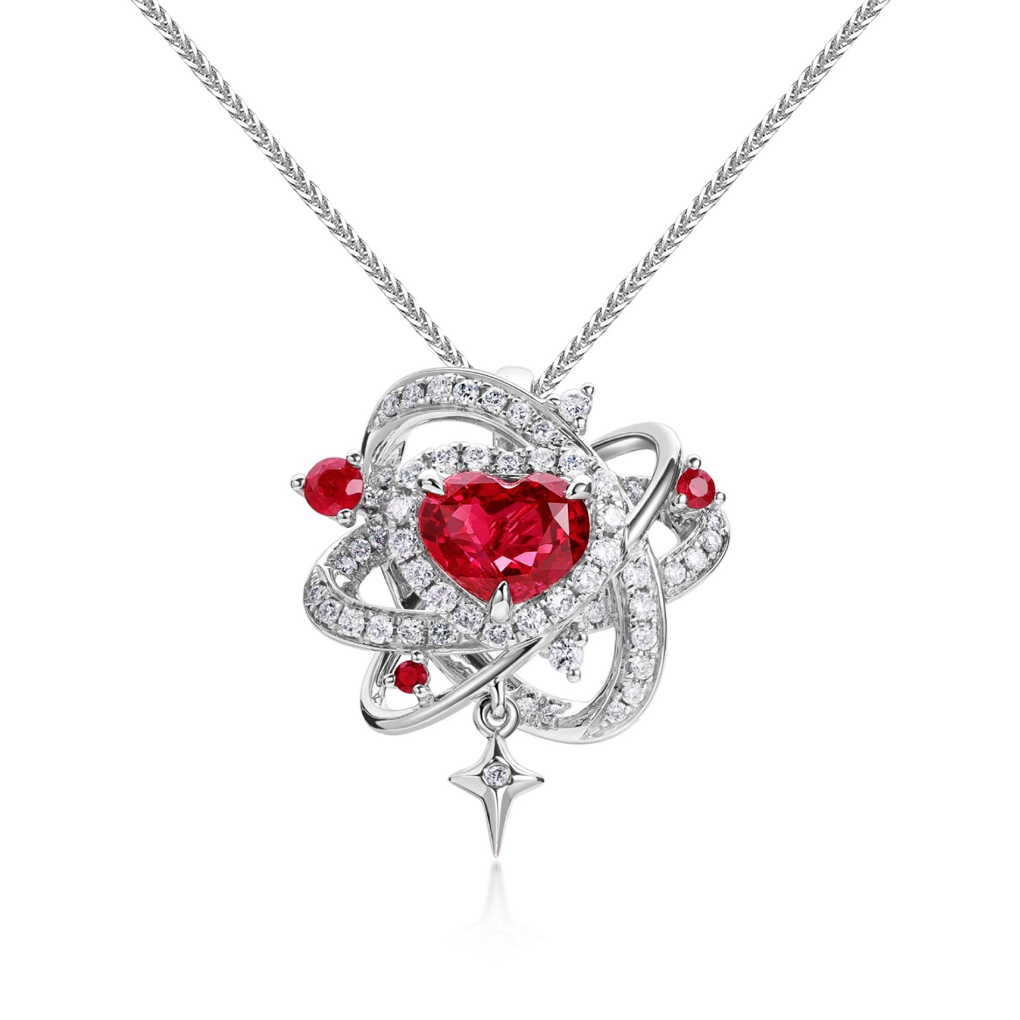 Celestial River Collection Necklace Ruby 18K - Twinkle Moon Jewelery