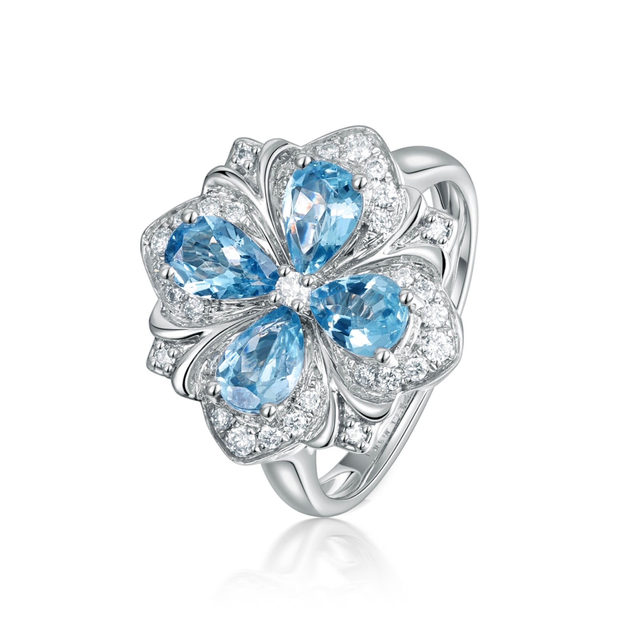 Garden Collection Ring Aquamarine 18K - Twinkle Moon Jewelery