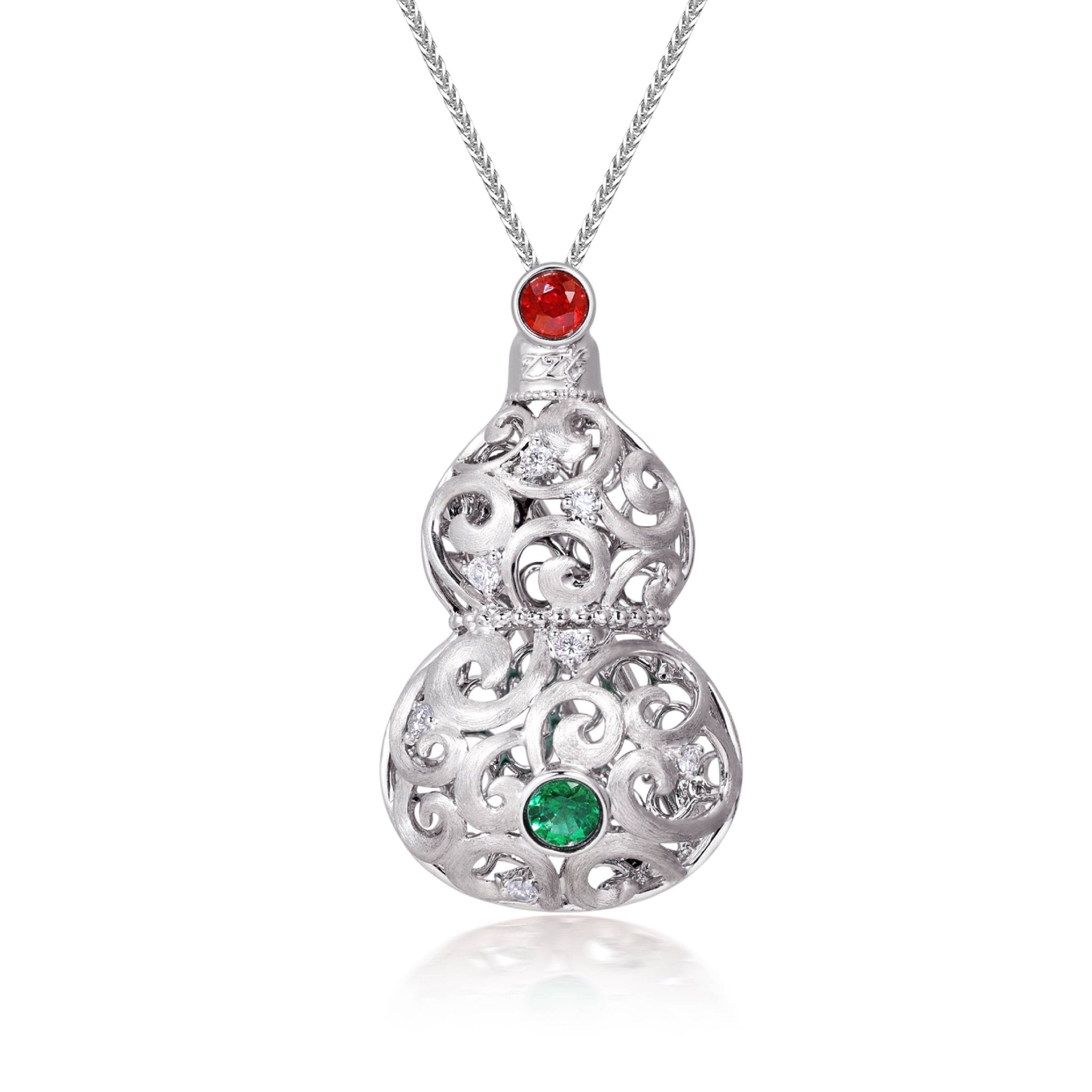 Hulu Collection Necklace Ruby Emerald 18K - Twinkle Moon Jewelery